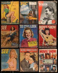 5a148 LOT OF 9 MOVIE MAGAZINES '40s Movie Fun, Pic, Movie Show, Big Star Album,See,Movie Radio Guide