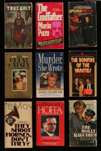 5a269 LOT OF 9 PAPERBACK BOOKS OF MOVIE ADAPTATIONS '60s-90s True Grit, The Godfather & more!
