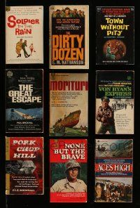 5a265 LOT OF 9 WAR MOVIE ADAPTATION PAPERBACK BOOKS '50s-70s Dirty Dozen, Great Escape & more!