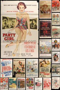 5a048 LOT OF 40 FOLDED ONE-SHEETS '50s-70s great images from a variety of different movies!
