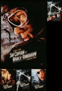 5a516 LOT OF 5 UNFOLDED DOUBLE-SIDED SKY CAPTAIN & THE WORLD OF TOMORROW ONE-SHEETS '04 Jude Law!