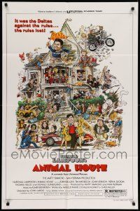 5b067 ANIMAL HOUSE style B 1sh '78 John Belushi, Landis classic, art by Rick Meyerowitz!