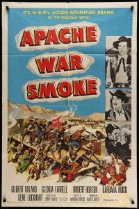5b071 APACHE WAR SMOKE 1sh '52 Gilbert Roland, Glenda Farrell, roaring West adventure!