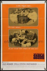 5b089 BALLAD OF CABLE HOGUE 1sh '70 Sam Peckinpah, Robards & sexy Stella Stevens in wash tub!