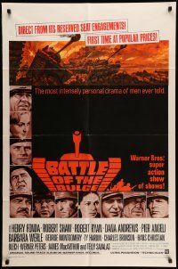5b097 BATTLE OF THE BULGE 1sh '66 Henry Fonda, Robert Shaw, cool Thurston tank art!