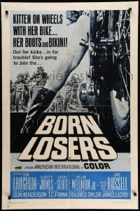 5b139 BORN LOSERS 1sh '67 Tom Laughlin directs and stars as Billy Jack, sexy motorcycle art!