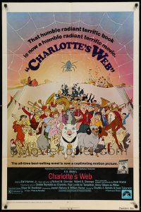 5b183 CHARLOTTE'S WEB 1sh '73 E.B. White's farm animal cartoon classic!