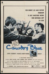 5b218 COUNTRY BLUE 1sh '73 Dub Taylor, Jack Conrad, love doesn't make everything right!