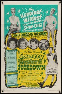 5b220 COUNTRY WESTERN HOEDOWN 1sh '67 Pee Wee King, Red Stewart, Collins Sisters, musical!