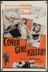 5b222 COVER GIRL KILLER 1sh '60 sexy Felicity Young is a cover girl & a corpse!