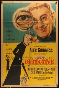 5b251 DETECTIVE 1sh '54 great close-up image & artwork of Alec Guinness!