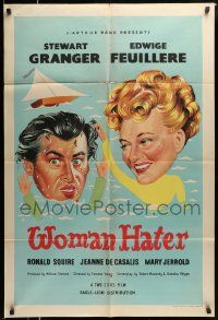 5b027 WOMAN HATER English 1sh '49 Stewart Granger, Edwige Feuillere, Terence Young directed!
