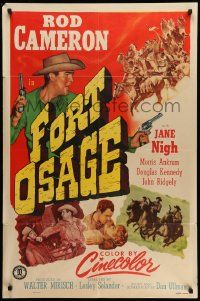 5b351 FORT OSAGE 1sh '52 Rod Cameron, Jane Nigh, Morris Ankrum, western action!