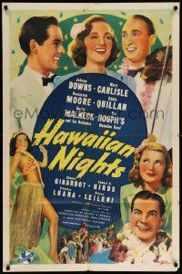 5b403 HAWAIIAN NIGHTS 1sh '39 Johnny Downs, Mary Carlisle, pretty Constance Moore in hula outfit!