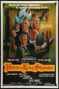 5b429 HOUSE OF THE LONG SHADOWS 1sh '83 Vincent Price, Peter Cushing, John Carradine & Chris Lee!