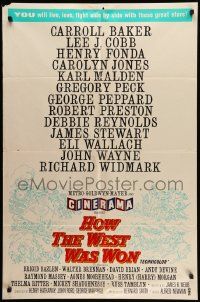 5b431 HOW THE WEST WAS WON Cinerama int'l 1sh '64 John Ford, Fonda, Peck, Stewart, different art!