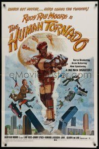 5b435 HUMAN TORNADO 1sh '76 watch out mister, here comes the twister, wild Rudy Ray Moore!