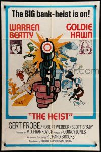5b029 $ style D int'l 1sh '71 bank robbers Warren Beatty & Goldie Hawn, The Heist!