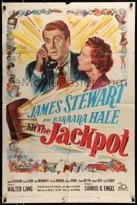 5b461 JACKPOT 1sh '50 James Stewart wins a radio show contest, but can't afford the prize!