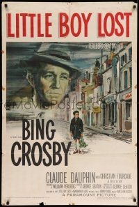 5b525 LITTLE BOY LOST 1sh '53 Bing Crosby with orphan Christian Fourcade!
