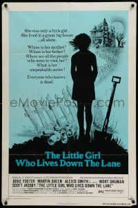 5b526 LITTLE GIRL WHO LIVES DOWN THE LANE 1sh '77 very young Jodie Foster, enveloped by fear!