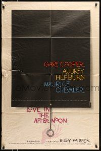 5b542 LOVE IN THE AFTERNOON 1sh '57 directed by Billy Wilder, great Saul Bass artwork!
