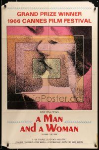 5b567 MAN & A WOMAN style A 1sh '68 Claude Lelouch's Un homme et une femme, Aimee, Trintignant!