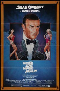 5b655 NEVER SAY NEVER AGAIN 1sh '83 art of Sean Connery as James Bond 007 by Rudy Obrero!