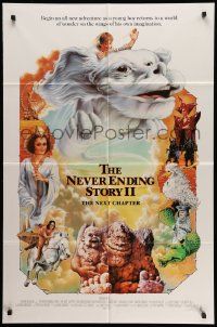 5b656 NEVERENDING STORY 2 int'l 1sh '91 George Miller sequel, cool Renato Casaro artwork!