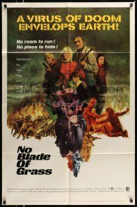 5b666 NO BLADE OF GRASS 1sh '71 savages killing to keep themselves alive!