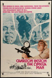 5b686 OMEGA MAN int'l 1sh '71 Charlton Heston is the last man alive, I Am Legend, different art!