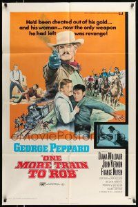 5b697 ONE MORE TRAIN TO ROB 1sh '71 great image of George Peppard pointing gun!