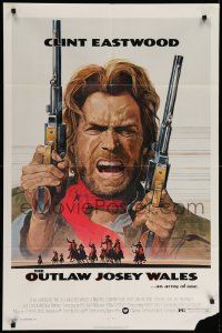 5b706 OUTLAW JOSEY WALES NSS style 1sh '76 Clint Eastwood is an army of one, Roy Anderson art!