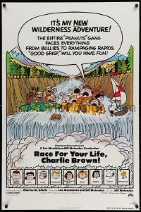 5b795 RACE FOR YOUR LIFE CHARLIE BROWN 1sh '77 Charles M. Schulz, art of Snoopy & Peanuts gang!