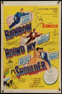 5b801 RAINBOW 'ROUND MY SHOULDER 1sh '52 up-in-the-clouds fun in an out-of-this-world musical!