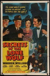 5b841 SECRETS OF THE LONE WOLF 1sh '41 Warren William gives lessons in larceny to his cop pupils!