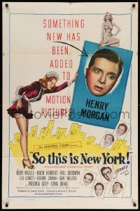 5b870 SO THIS IS NEW YORK 1sh '48 Henry Morgan, Rudy Vallee, Hugh Herbert, sexy Virginia Grey