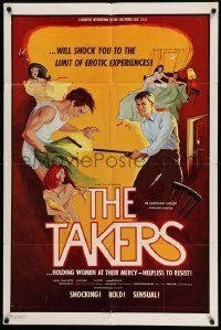 5b911 TAKERS 1sh '73 sexy Susan Apple, the limit of erotic experiences, cool artwork!