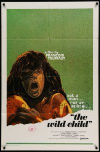 5b981 WILD CHILD int'l 1sh '70 Francois Truffaut's classic L'Enfant Sauvage, not a man or animal!