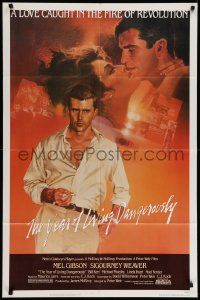 5b993 YEAR OF LIVING DANGEROUSLY 1sh '83 Peter Weir, great artwork of Mel Gibson by Stapleton!
