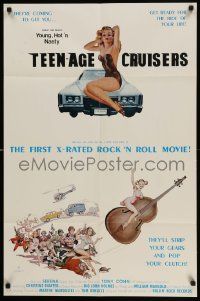 5b995 YOUNG HOT 'N' NASTY TEENAGE CRUISERS 23x35 1sh '77 Serena & Holmes in 1st x-rated rock movie