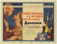 5c017 ANASTASIA TC '56 great romantic close up art of Ingrid Bergman & Yul Brynner!