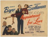 5c021 APPOINTMENT FOR LOVE TC '41 great image of Charles Boyer carrying Margaret Sullavan!