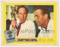 5c550 BEAT THE DEVIL #7 LC '53 great close up of wide-eyed Robert Morley looking at Humphrey Bogart!