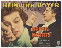5c052 BREAK OF HEARTS TC '35 great images of smoking Charles Boyer & pretty Katharine Hepburn!