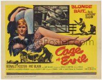 5c058 CAGE OF EVIL TC '60 sexy Patricia Blair wearing nightie is blonde bait in a murder trap!