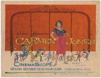 5c062 CARMEN JONES TC '54 Otto Preminger, great full-length artwork of sexy Dorothy Dandridge!