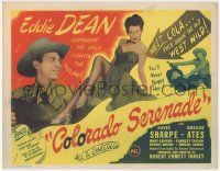 5c074 COLORADO SERENADE TC '46 singing cowboy Eddie Dean serenading sexy Abigail Adams!