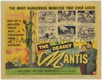 5c093 DEADLY MANTIS TC '57 classic art of giant insect on Washington Monument by Ken Sawyer