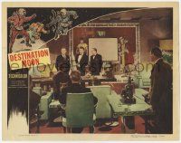 5c620 DESTINATION MOON LC #2 '50 Robert A. Heinlein, great image of men giving rocket presentation!